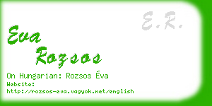 eva rozsos business card